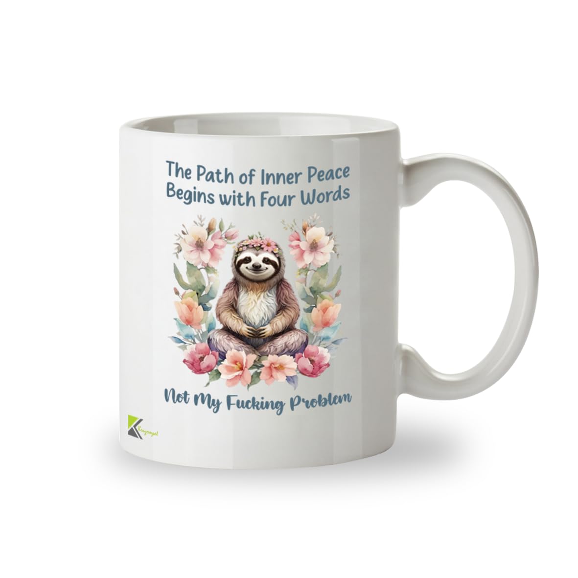 Kruzroyal Funny Sloth Mug | Inner Peace Sarcastic Quote | Novelty Gift for Women Men Coworker Friend | Office Humour Secret Santa 11oz