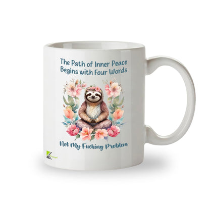 Kruzroyal Funny Sloth Mug | Inner Peace Sarcastic Quote | Novelty Gift for Women Men Coworker Friend | Office Humour Secret Santa 11oz