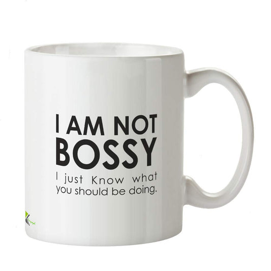 Kruzroyal Funny Sarcastic Mug, I Am Not Bossy I Just Know What You Should Be Doing Design, Novelty Gift for Boss, Wife or Mum, White Ceramic, 11 oz