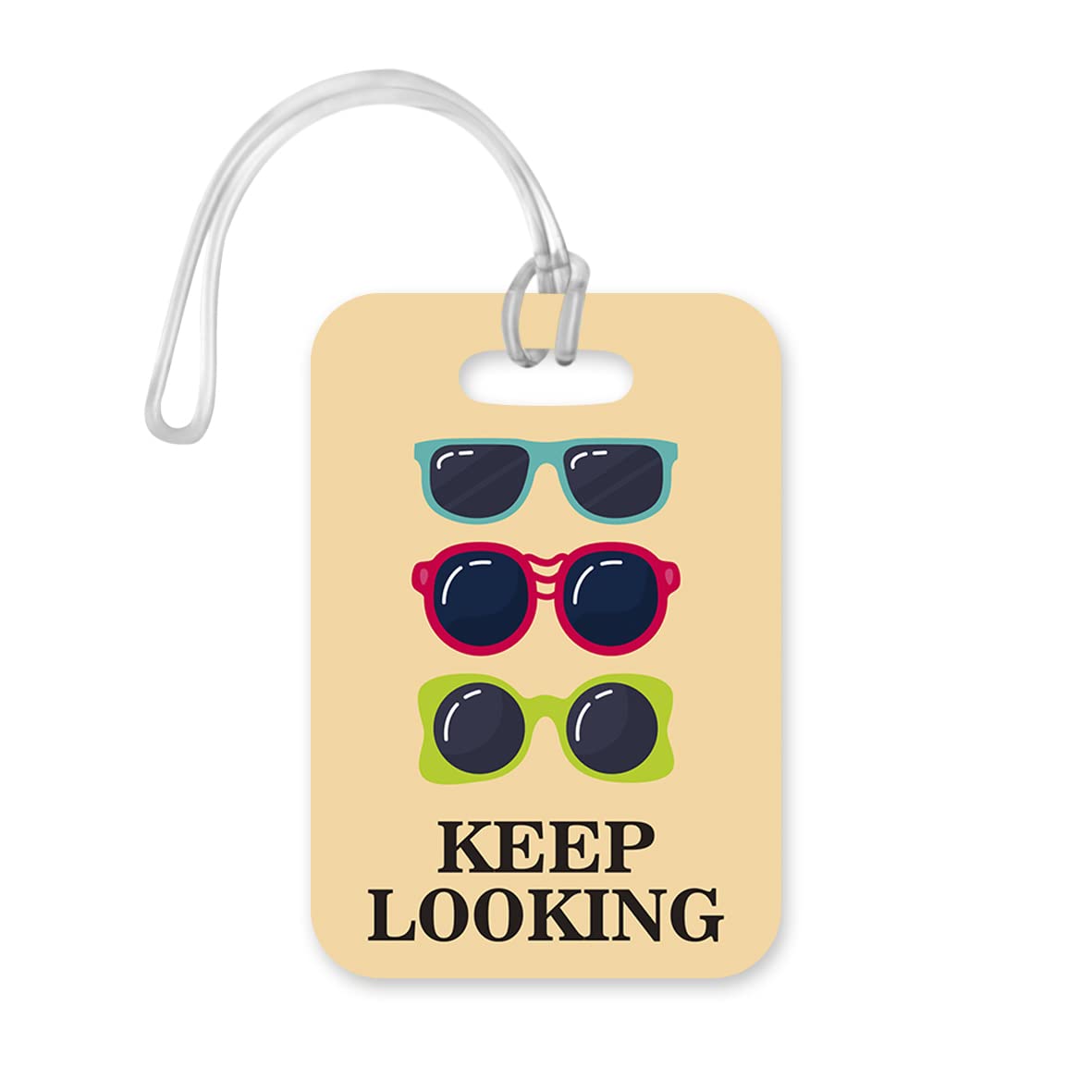 LT001 Keep Looking Novelty Funny Unique Designer Gift Glossy Plastic Suitcase Luggage Tag