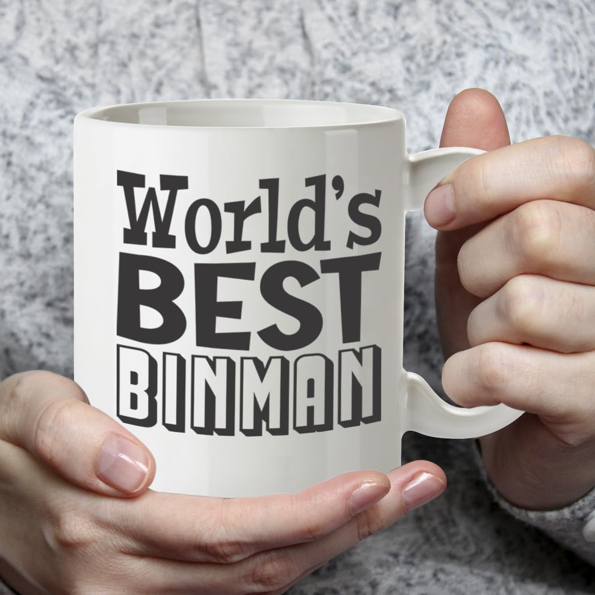 Kruzroyal DZ831 World's Best Binman Mug 11oz - White Ceramic Coffee & Tea Cup for Refuse Collector - Funny Birthday, Thank You Present for Dad, Husband