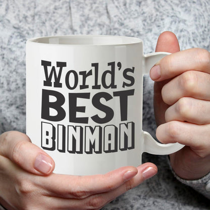 Kruzroyal DZ831 World's Best Binman Mug 11oz - White Ceramic Coffee & Tea Cup for Refuse Collector - Funny Birthday, Thank You Present for Dad, Husband