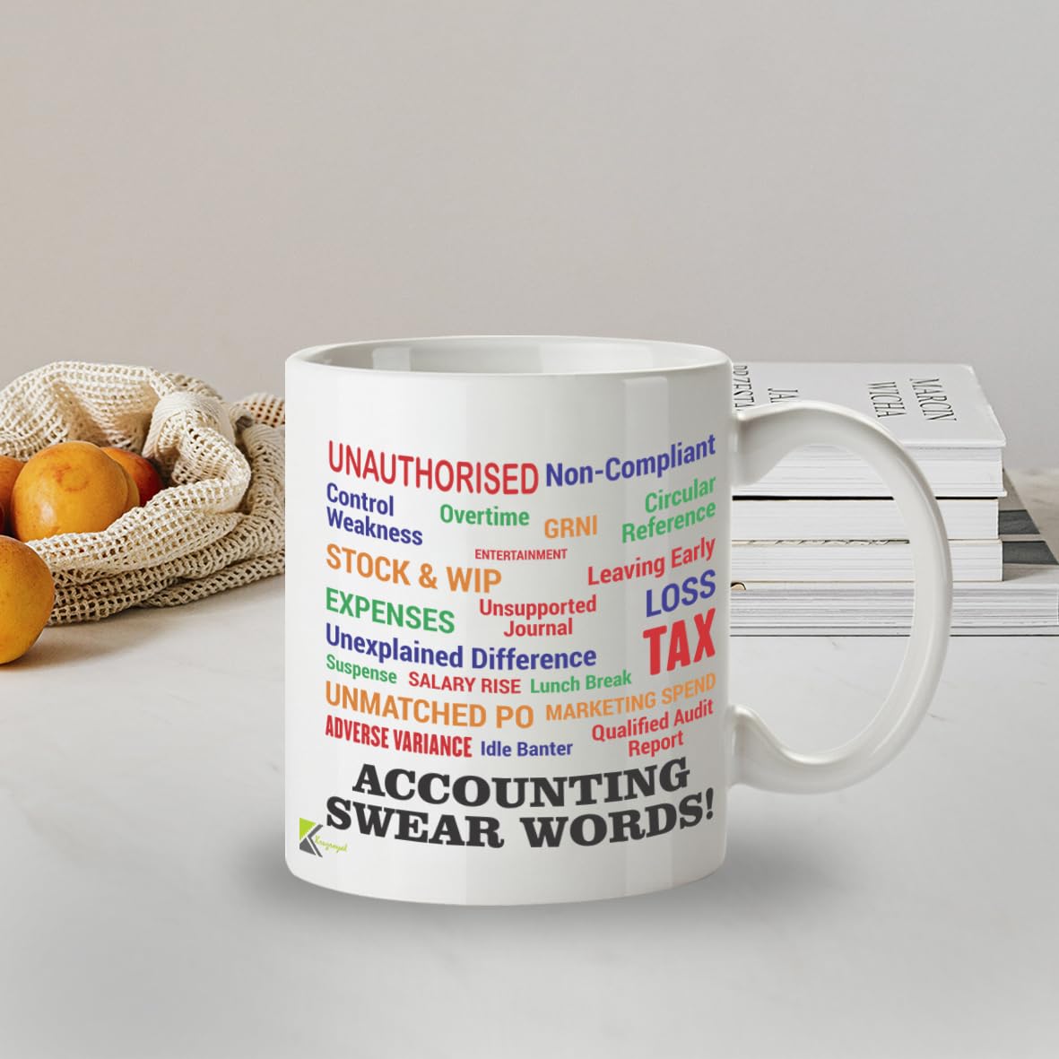 Kruzroyal DZ471 Accounting Swear Words! Funny Novelty Great Gift Idea Coffee Tea Mug | Gift for Accountant, Colleague, ACCA, CIMA | Sarcastic Office Humour, Bookkeeper Present, 11oz