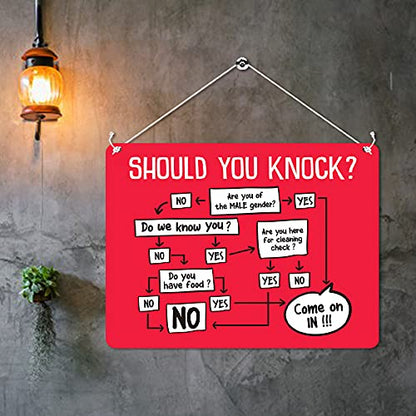 Kruzroyal MP450 Should you knock? Come on in!!! Funny Novelty Retro Vintage Metal Wall Sign Plaque 20cm x 15cm