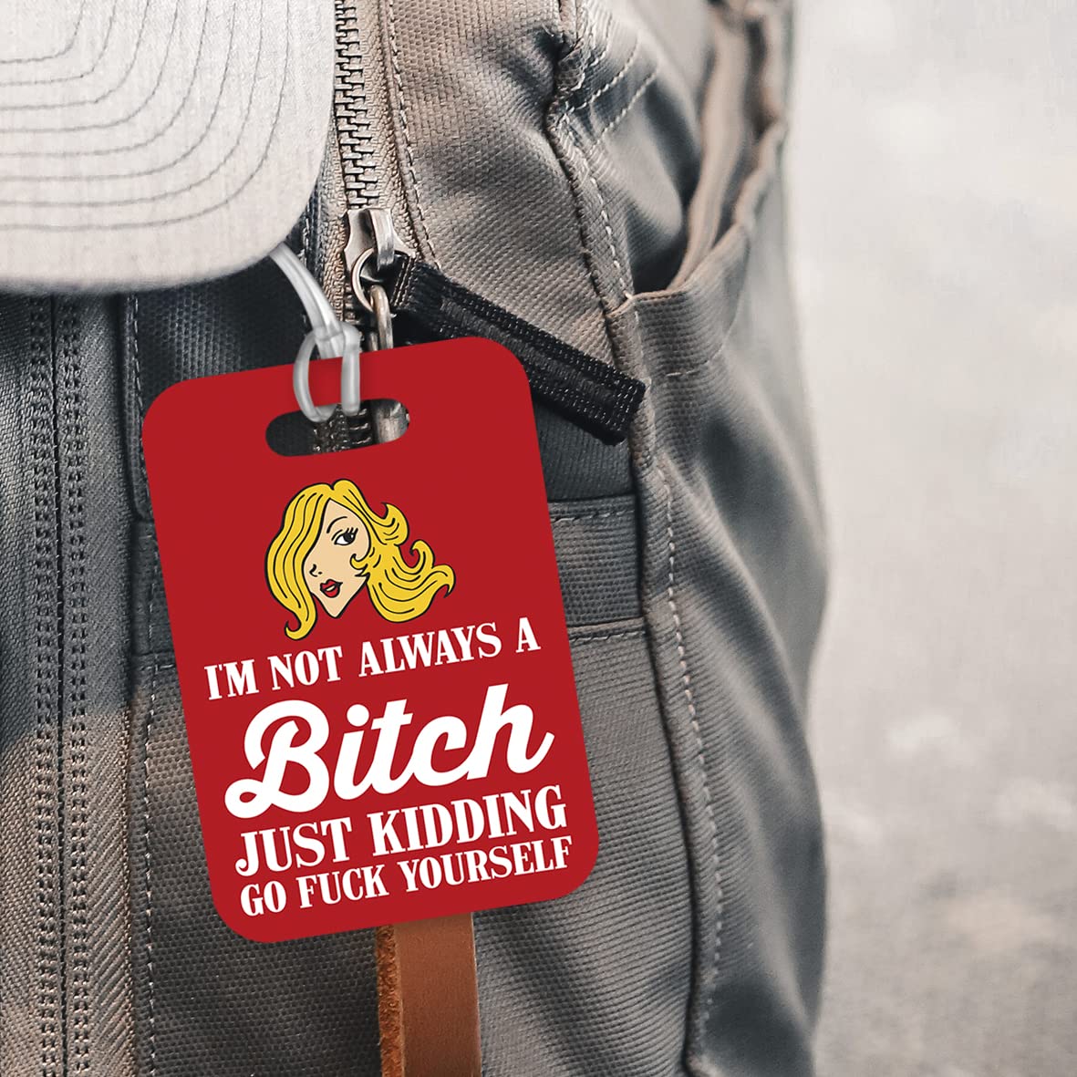 LT107 I'm Not Always A Bit*h Just Kidding Go Fu*k Yourself Novelty Funny Unique Designer Gift Glossy Plastic Suitcase Luggage Tag