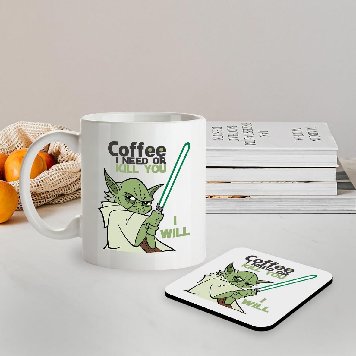 Kruzroyal SM048 Coffee I Need or Kill You i Will - 11OZ Mug & Matching Coaster Set