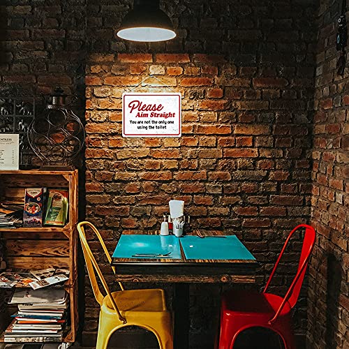 Kruzroyal MP426 Please Aim Straight - You are not the only one using the toilet/Toilet funny sign Funny Novelty Retro Vintage Metal Wall Sign Plaque 20cm x 15cm