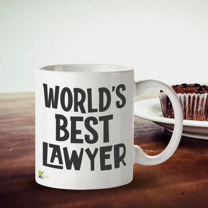Kruzroyal DZ834 World's Best Lawyer Mug 11oz - White Ceramic Cup for Solicitor, Barrister, Attorney - Ideal Birthday, Graduation or Thank You Present