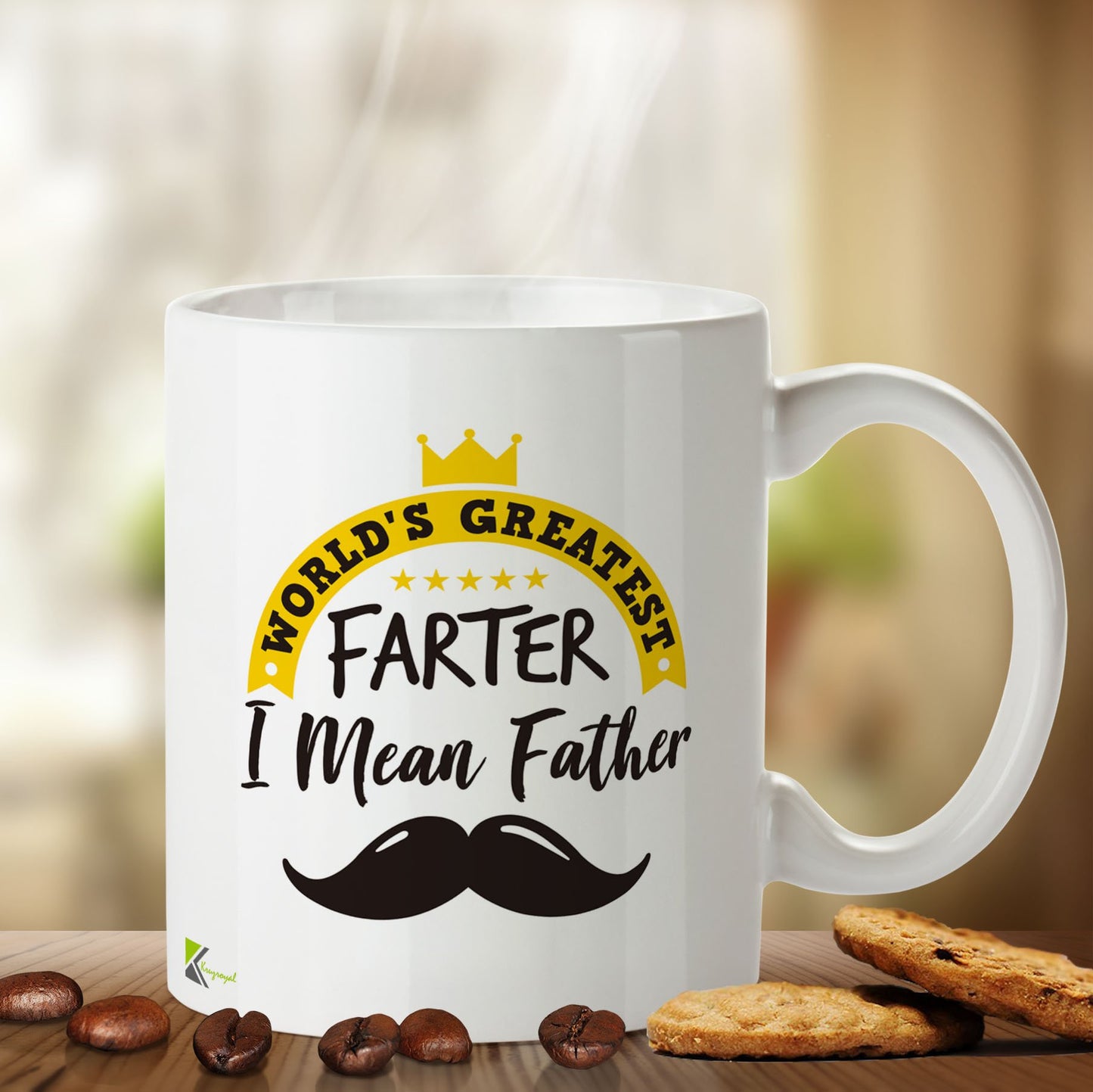 Kruzroyal DZ470 World's Greatest Farter I Mean Father Funny Novelty Great Gift Idea Coffee Tea Mug