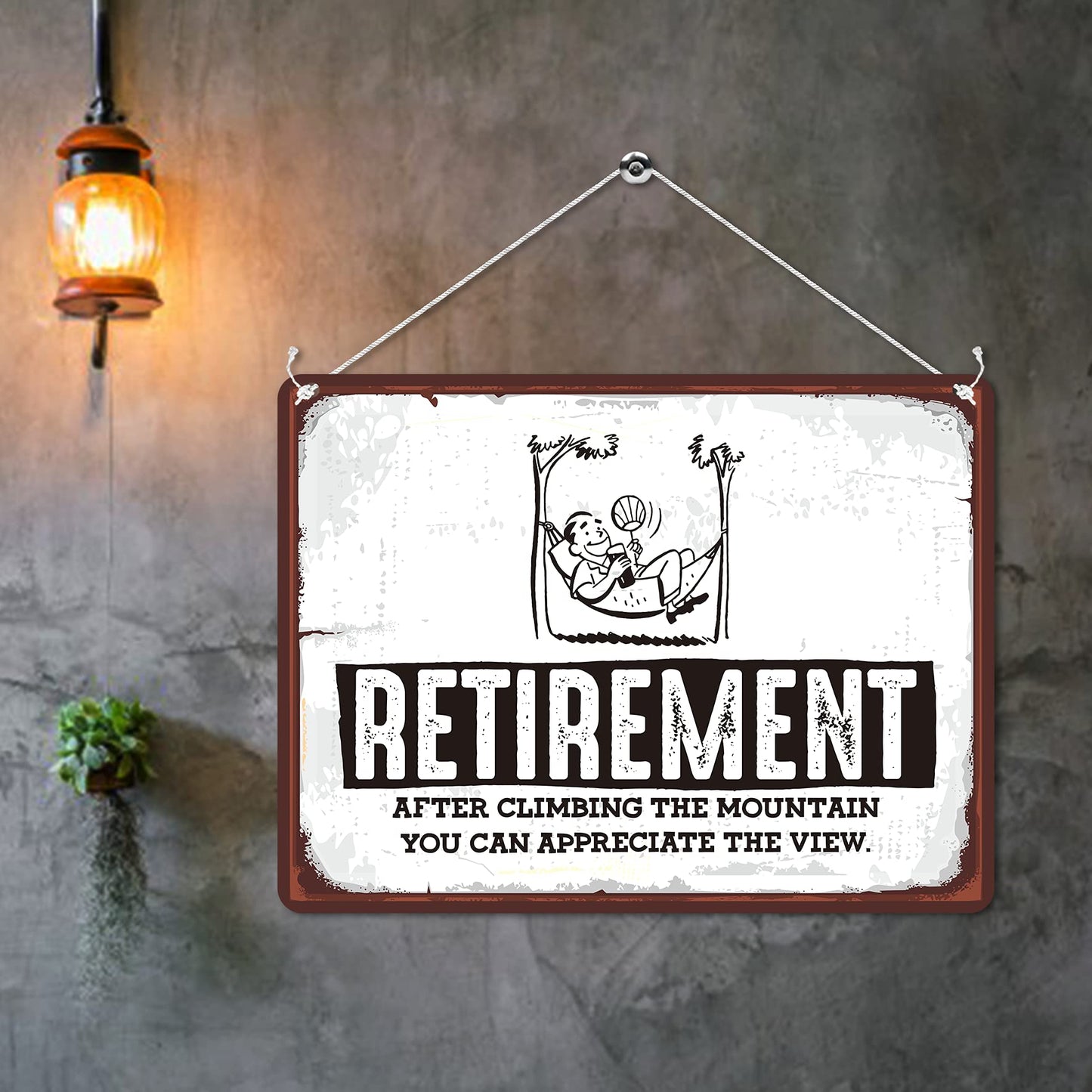 Kruzroyal MP137 Defination Retirement : After climbing the mountain you can appreciate the view Funny Novelty Retro Vintage Metal Wall Sign Plaque 20cm x 15cm