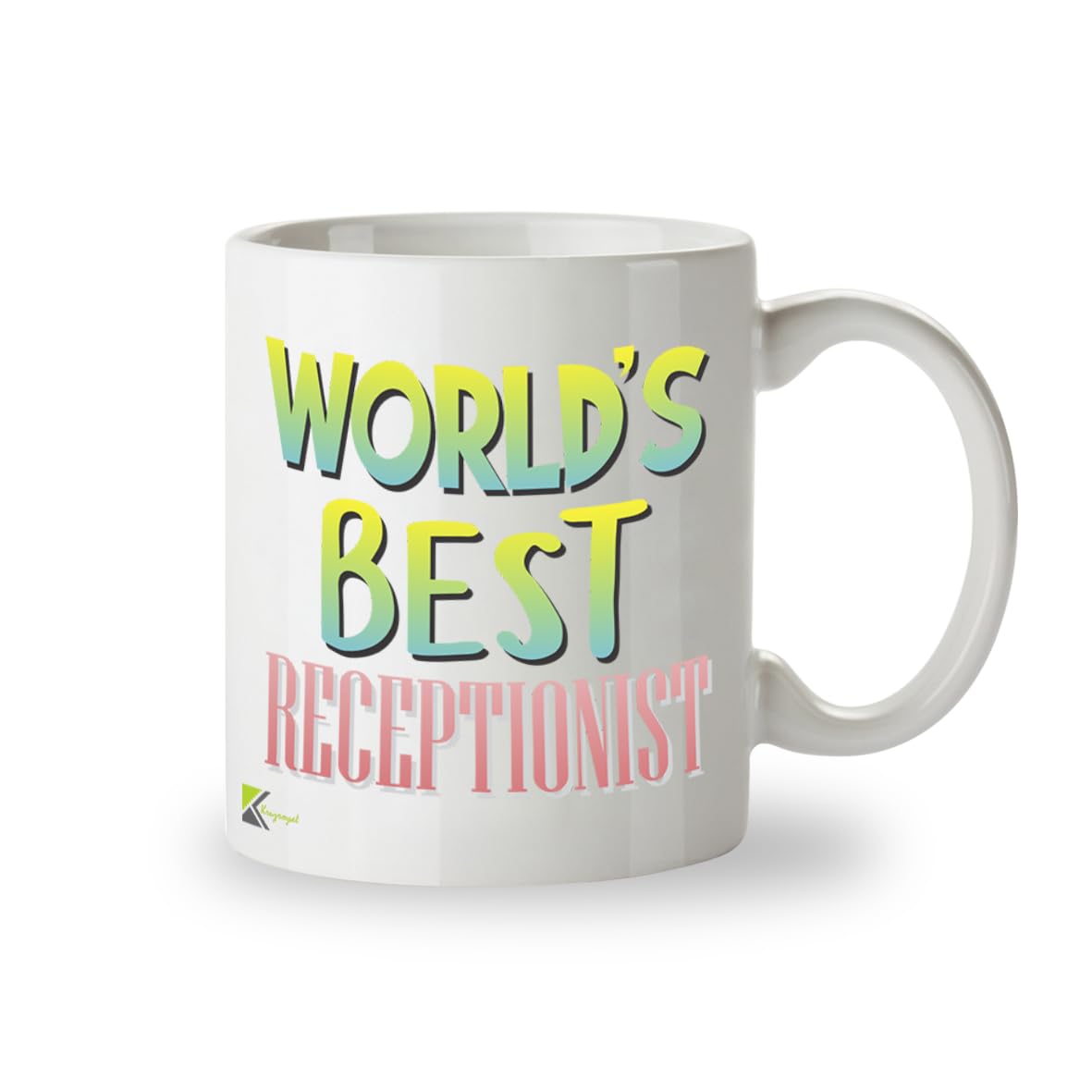 Kruzroyal DZ886 World's Best Receptionist Mug 11oz - White Ceramic Cup for Admin, PA - Funny Birthday, Leaving, Thank You Present