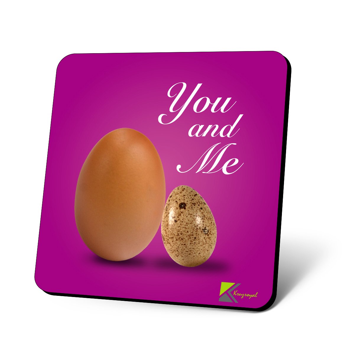 CS697 You and Me Novelty Funny Coffee Tea Drink Gift Glossy MDF Wooden Coaster