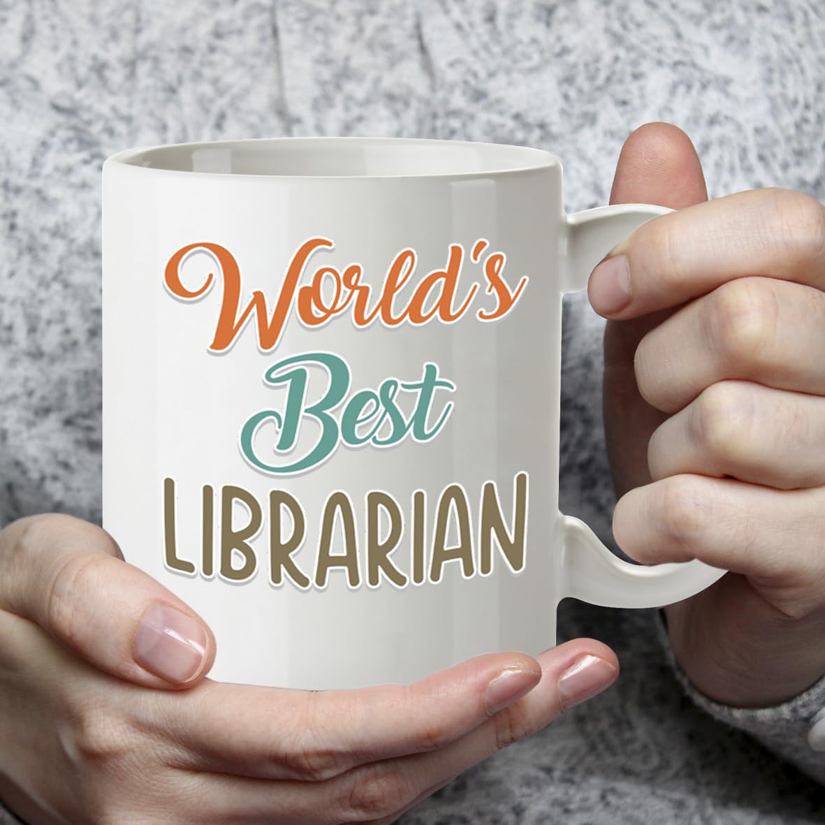 Kruzroyal DZ854 World's Best Librarian Mug 11oz - White Ceramic Cup for Book Lover, Library Assistant - Ideal Birthday, Thank You, Retirement Present
