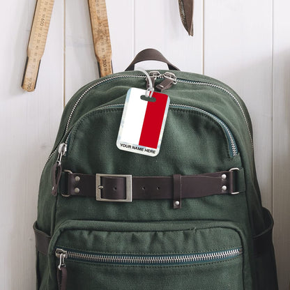 PLT269 Personalised Name with Poland Flag Novelty Funny Unique Designer Gift Glossy Plastic Suitcase Luggage Tag