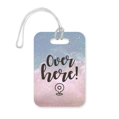 LT011 Over here! Novelty Funny Unique Designer Gift Glossy Plastic Suitcase Luggage Tag