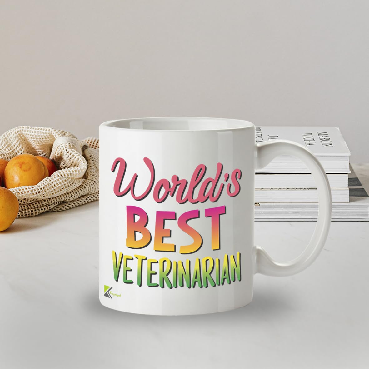 Kruzroyal DZ861 World's Best Veterinarian Mug 11oz - White Ceramic Cup for Vet, Vet Nurse, Surgeon - Thank You, Graduation, Birthday Present