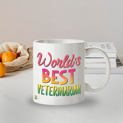 Kruzroyal DZ861 World's Best Veterinarian Mug 11oz - White Ceramic Cup for Vet, Vet Nurse, Surgeon - Thank You, Graduation, Birthday Present