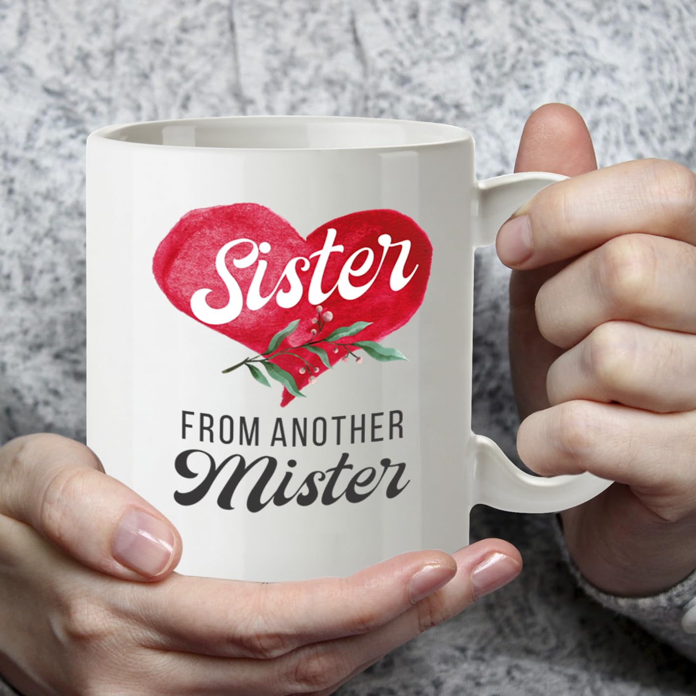 Kruzroyal Sister from Another Mister Mug - Best Friend Gift for Women, Bestie, Work Mate - Heartfelt Friendship Cup