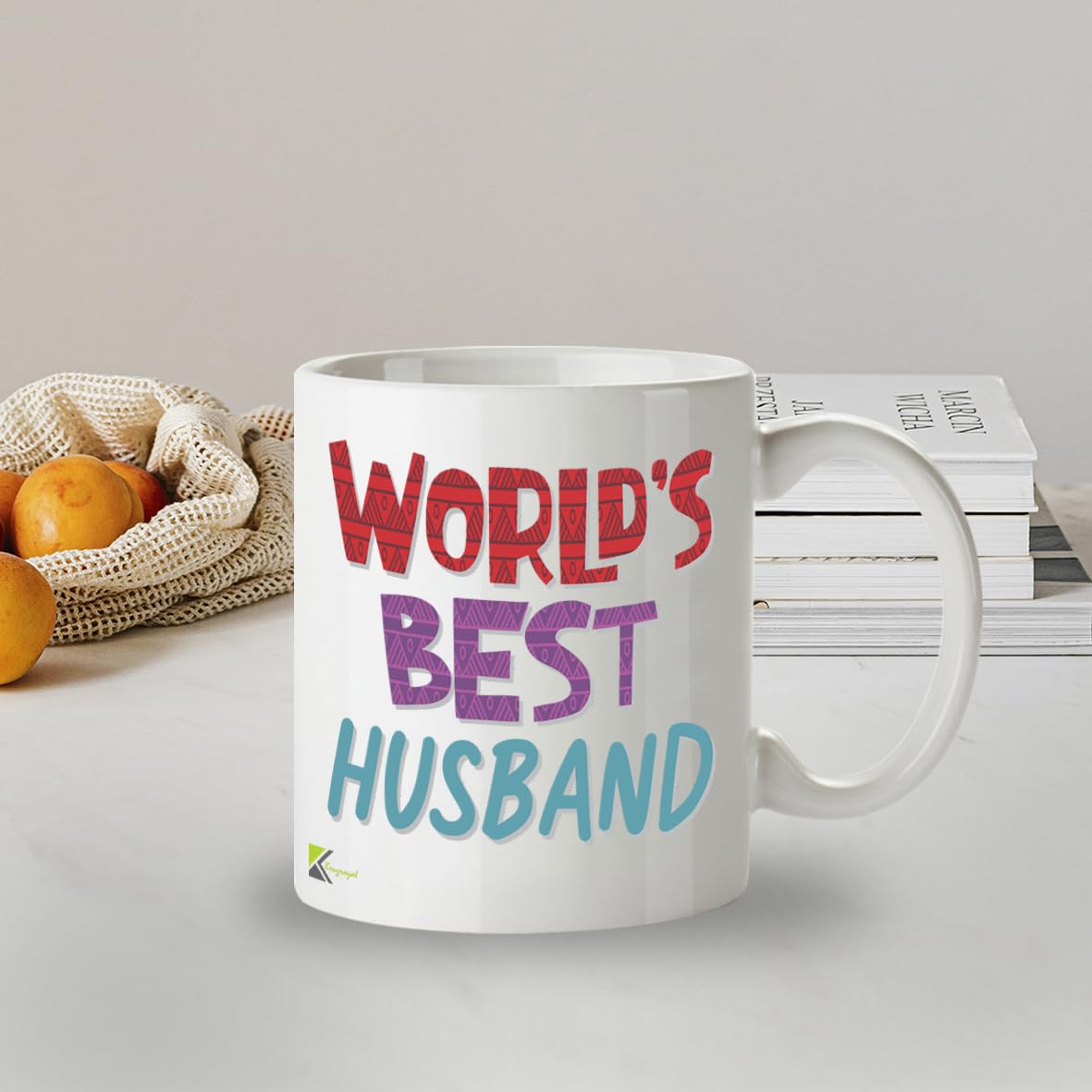 Kruzroyal DZ845 World's Best Husband Mug 11oz - White Ceramic Coffee & Tea Cup - Ideal Birthday, Anniversary, Father's Day Present for Him