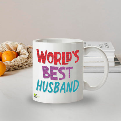 Kruzroyal DZ845 World's Best Husband Mug 11oz - White Ceramic Coffee & Tea Cup - Ideal Birthday, Anniversary, Father's Day Present for Him