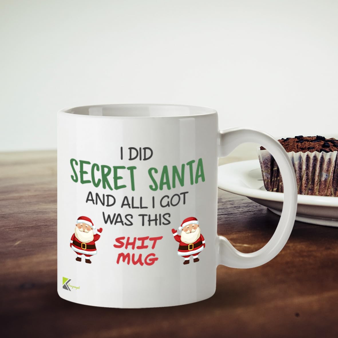Kruzroyal Funny Secret Santa Mug, Novelty Coffee Cup, Office Gag Gift for Work Colleague
