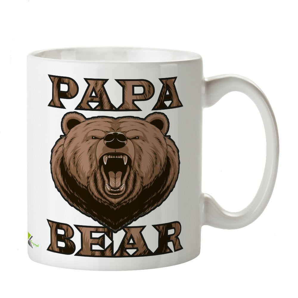Kruzroyal DZ329 Papa Bear/Father's Day Funny Novelty Great Gift Idea Coffee Tea Mug