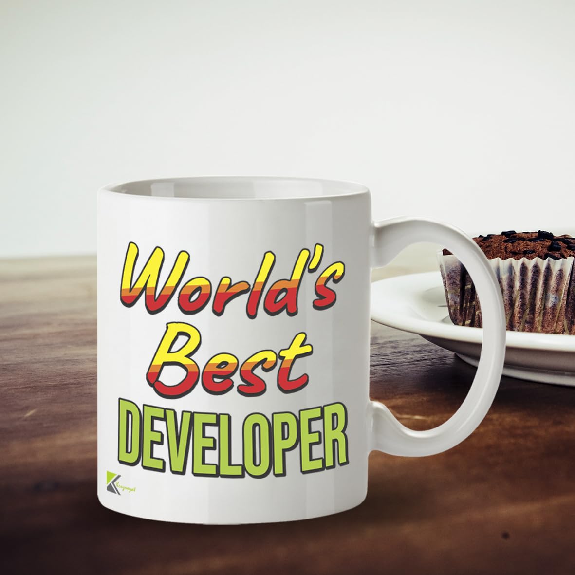 Kruzroyal DZ881 World's Best Developer Mug 11oz - White Ceramic Cup for Programmer, Coder, Engineer - Funny Birthday, Thank You Present