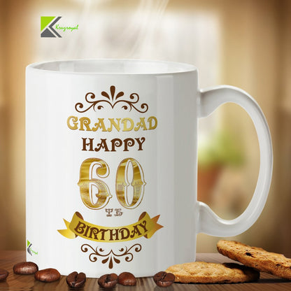 Kruzroyal Grandad 60th Birthday Mug, Special Milestone Celebration Design, Novelty Gift for Grandfather, Pops or Papa, Funny Novelty Great Gift Idea Coffee Tea Mug Coffee Tea Cup