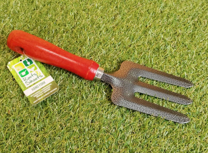 GARDEN HAND FORK WITH WOOD HANDLE