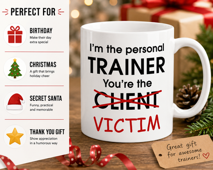 Kruzroyal Funny Personal Trainer Mug, Novelty Coffee Cup, Gym Gift for PT, Fitness Coach