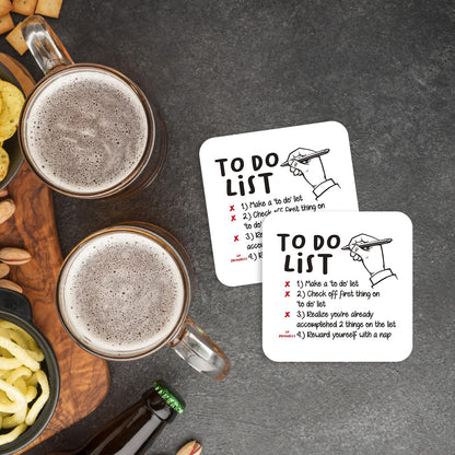 CS542 To Do List Novelty Funny Coffee Tea Drink Gift Glossy MDF Wooden Coaster | Procrastination | Gifts for Men, Women, Friend, Colleague