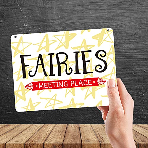 Kruzroyal MP431 Fairies Meeting Place Funny Novelty Retro Vintage Metal Wall Sign Plaque 20cm x 15cm
