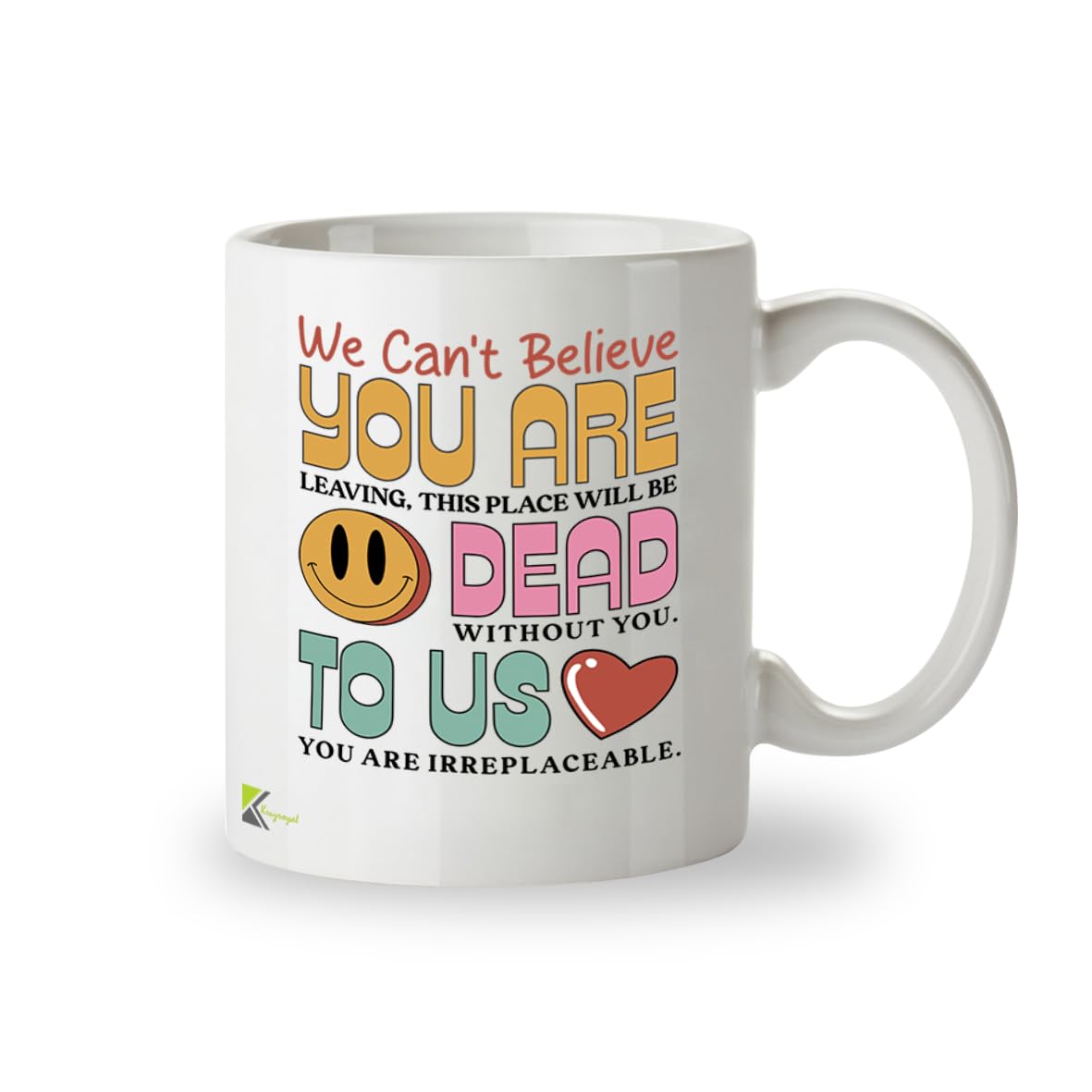 Funny Coworker Leaving Gift Mug, You are Dead to Us Sarcastic Design, Novelty Farewell Present for Colleague, Boss or Friend, White Ceramic Coffee Cup, 11 oz