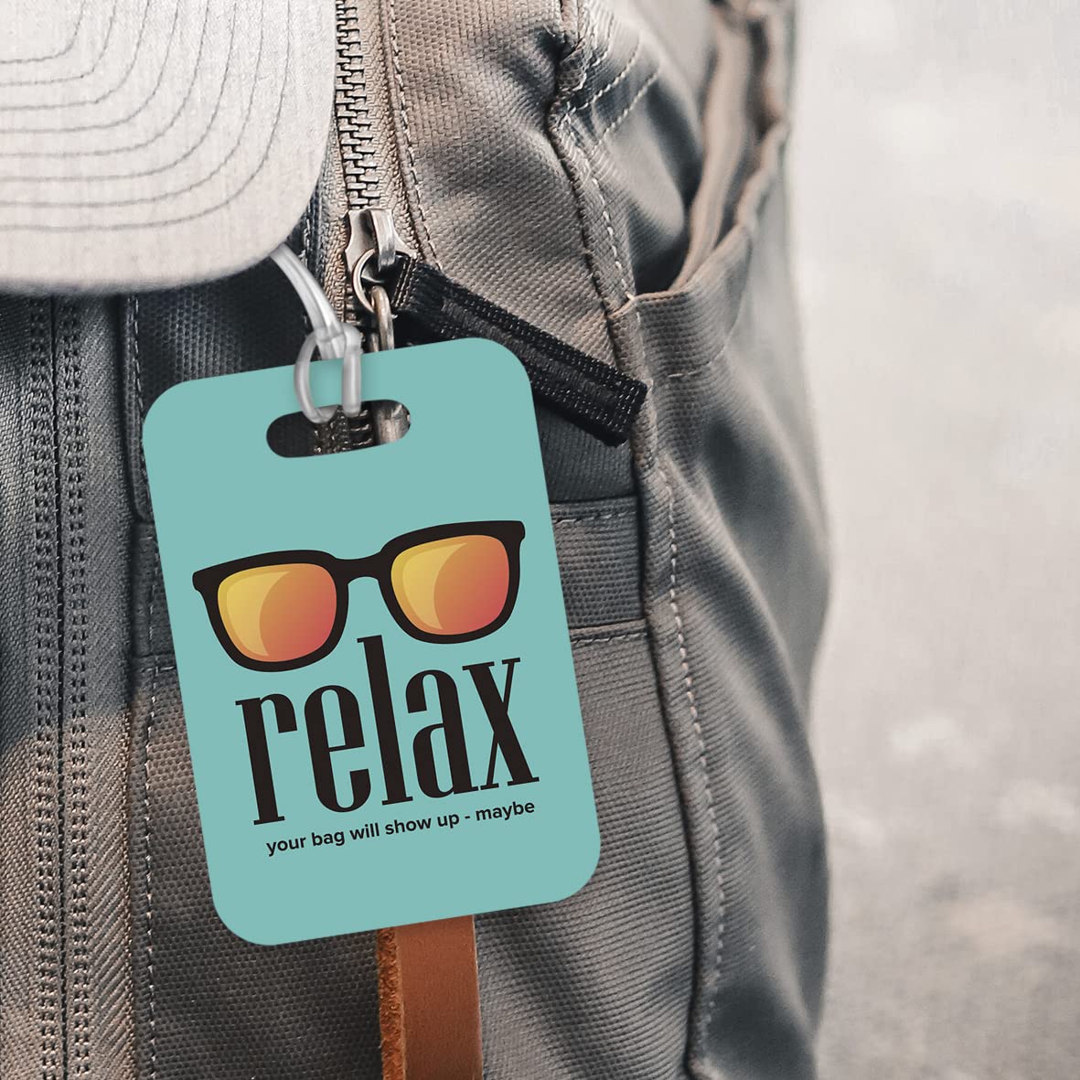 LT049 Relax : Your Bag Will Show up - Maybe Novelty Funny Unique Designer Gift Glossy Plastic Suitcase Luggage Tag