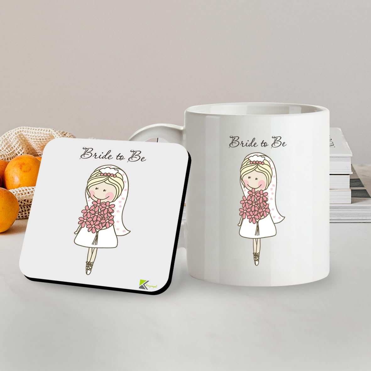 Kruzroyal SM068 Bride to Be Funny - 11OZ Mug & Matching Coaster Set for Bride to be, Bridal Shower, Engagement, Bachelorette