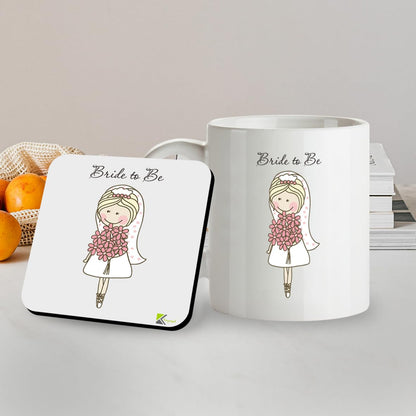 Kruzroyal SM068 Bride to Be Funny - 11OZ Mug & Matching Coaster Set for Bride to be, Bridal Shower, Engagement, Bachelorette
