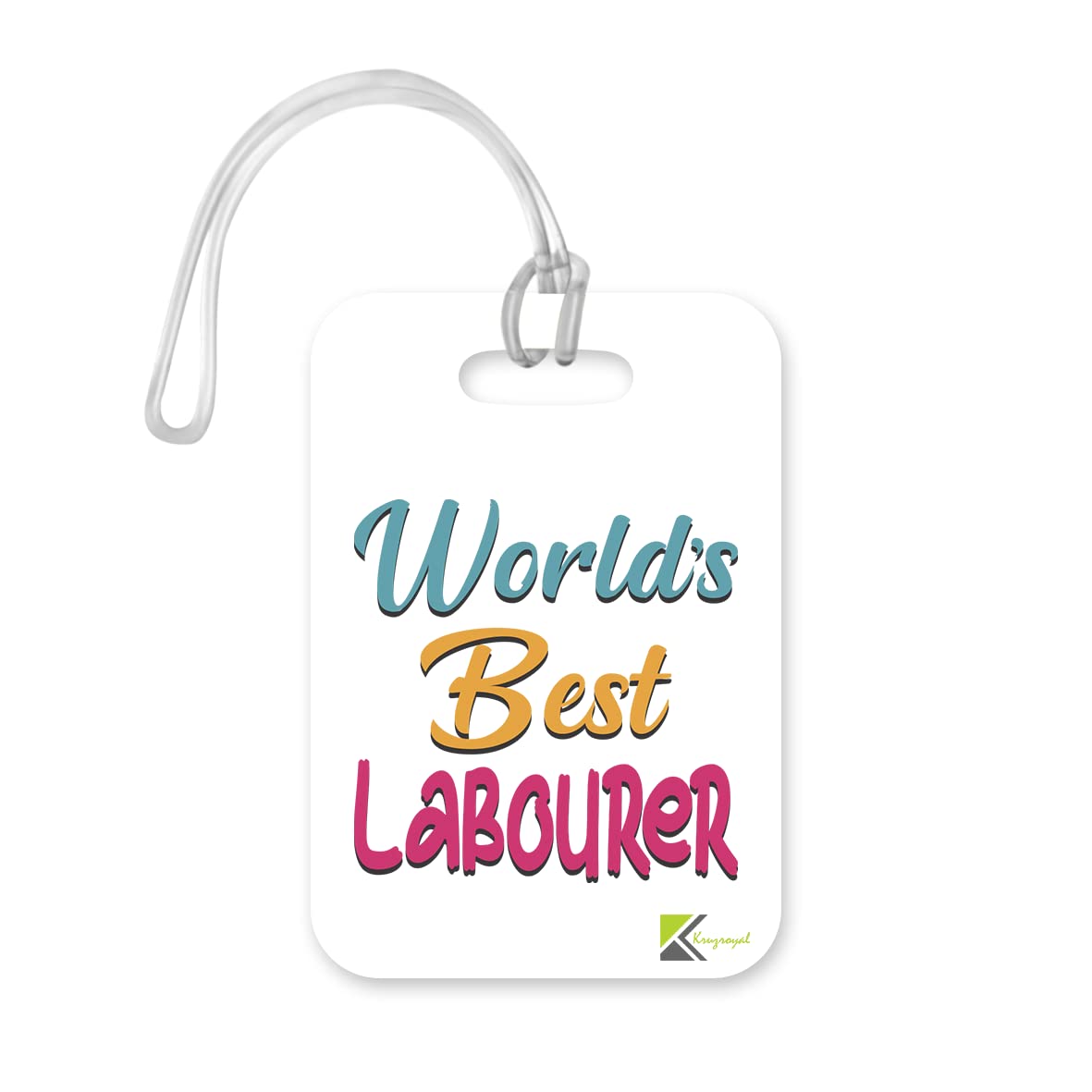 LT473 World's Best Labourer Novelty Funny Unique Designer Gift, Suitcase, Glossy Plastic Luggage Tag for Labourer
