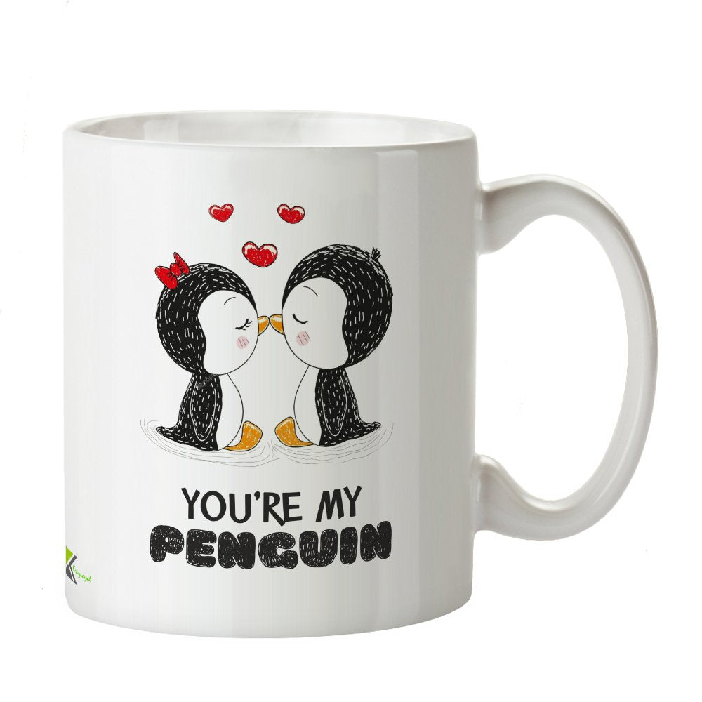 Kruzroyal Cute Penguin Mug, You're My Penguin Design, Romantic Mate for Life Gift for Boyfriend, Girlfriend or Partner, White Ceramic, 11 oz