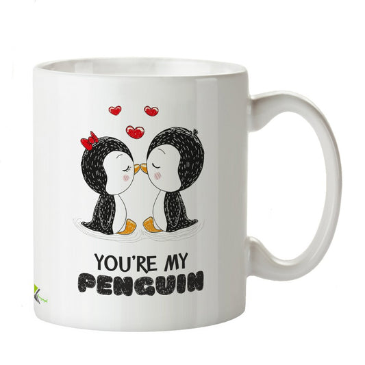 Kruzroyal Cute Penguin Mug, You're My Penguin Design, Romantic Mate for Life Gift for Boyfriend, Girlfriend or Partner, White Ceramic, 11 oz
