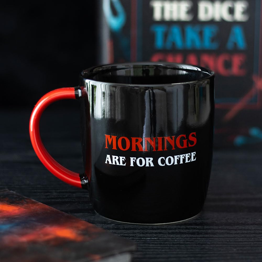 Something Different Wholesale Mornings are for Coffee Mug | Bold Black Red & White Design | 350ml Capacity | Microwave & Dishwasher Safe | Fun Gift for Coffee Lovers | Adventure Ready Mug