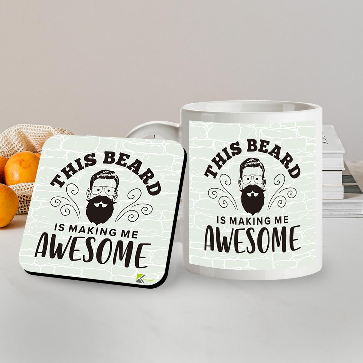 SM002 This Beard is Making me Awesome - Mug & Matching Coaster Set