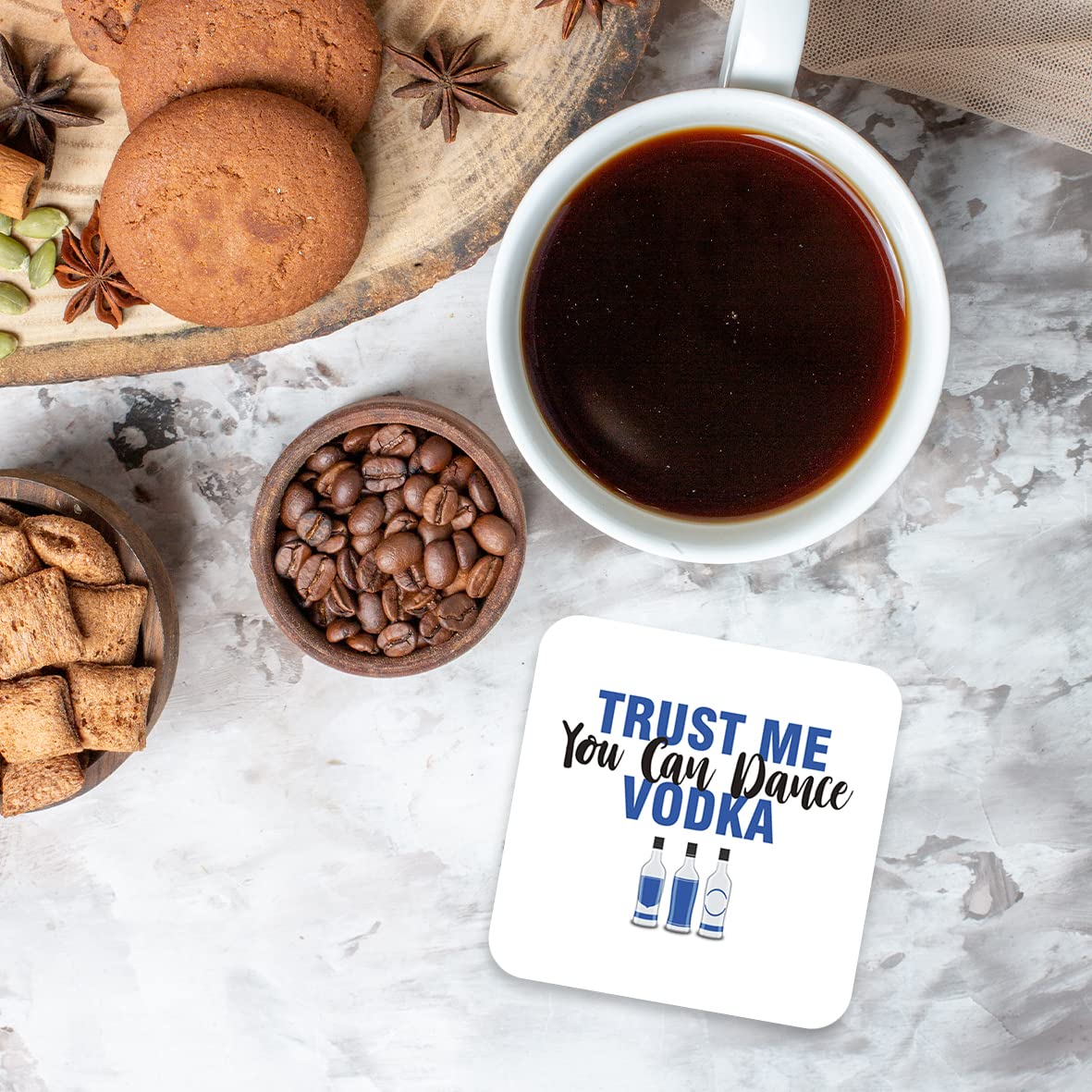 CS612 Trust me, You can Dance Vodka Novelty Funny Coffee Tea Drink Gift Glossy MDF Wooden Coaster