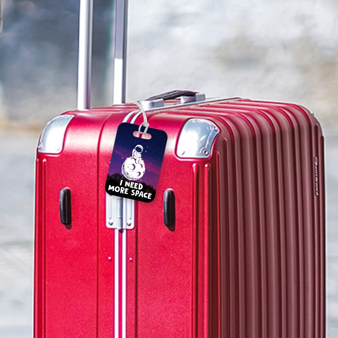 LT045 I Need More Space Novelty Funny Unique Designer Gift Glossy Plastic Suitcase Luggage Tag