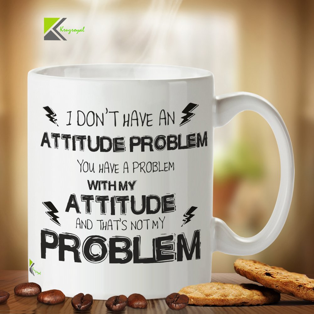 Kruzroyal Funny Sarcastic Coffee Mug, Ceramic Tea Cup for Office & Work, Cheeky Novelty Gift for Colleagues & Friends, 11oz