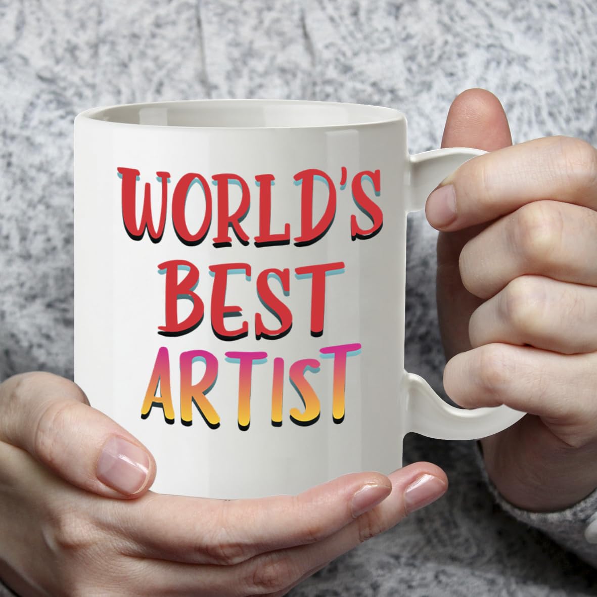 Kruzroyal DZ864 World's Best Artist Mug 11oz - White Ceramic Cup for Painter, Illustrator, Creator - Ideal Birthday, Thank You, Graduation Present