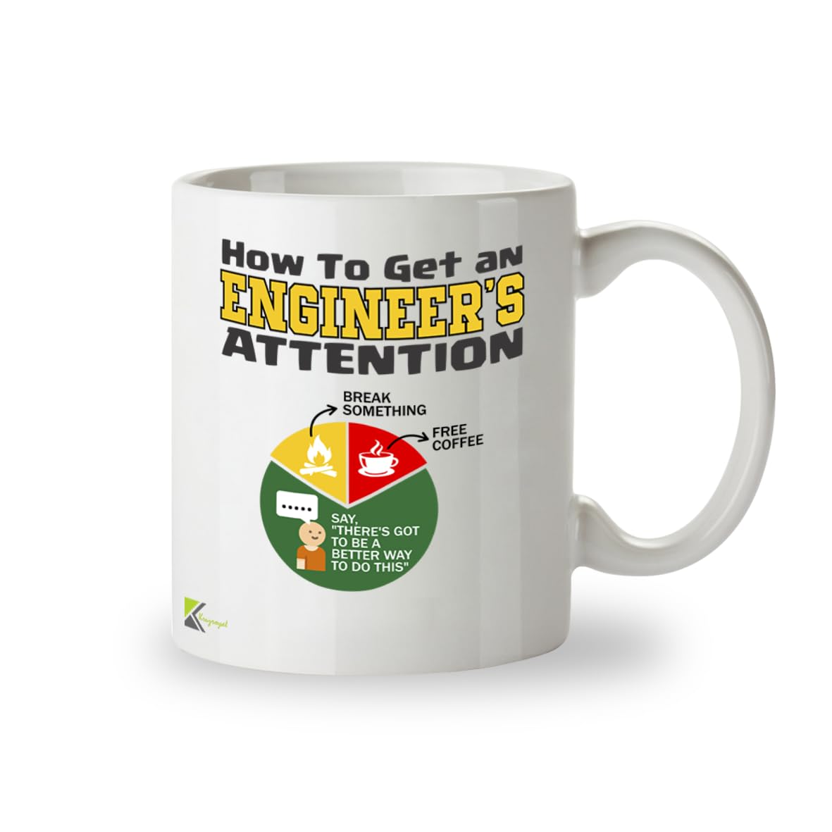 DZ955 Funny Engineer Mug - How to Get Engineer's Attention - Perfect STEM, Tech, IT Gift for Grads & Coworkers - 11oz White Ceramic Coffee Cup