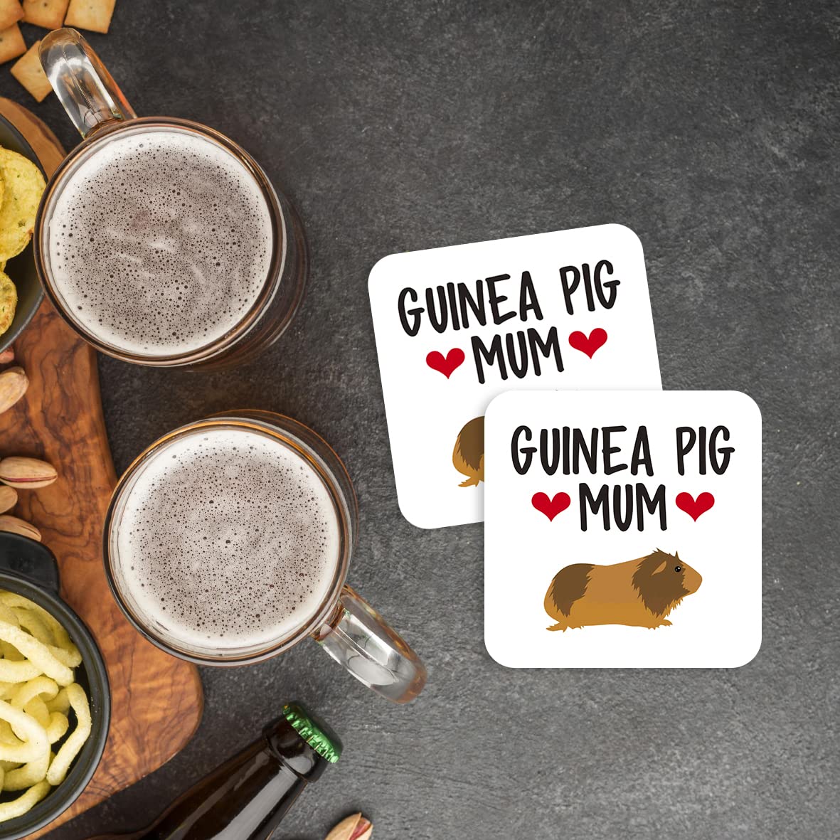 CS703 Guinea Pig Mum Novelty Funny Coffee Tea Drink Gift Glossy MDF Wooden Coaster