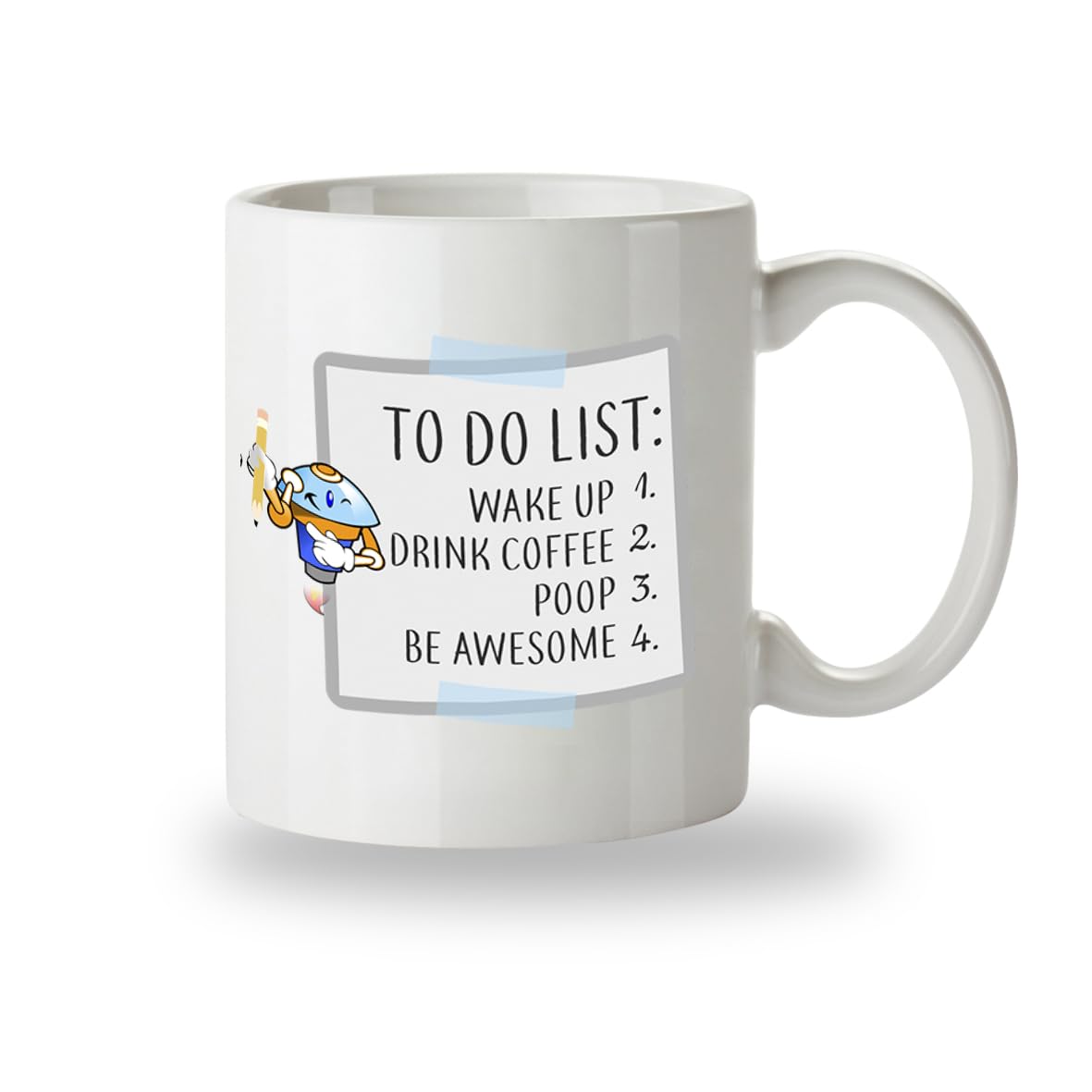 Kruzroyal to Do List Funny Mug Wake Up, Drink Coffee, Poop, Be Amazing Coffee Mug Funny Motivational Quote Awesome Gag Gift Work Colleagues Birthday