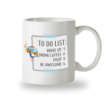 Kruzroyal to Do List Funny Mug Wake Up, Drink Coffee, Poop, Be Amazing Coffee Mug Funny Motivational Quote Awesome Gag Gift Work Colleagues Birthday