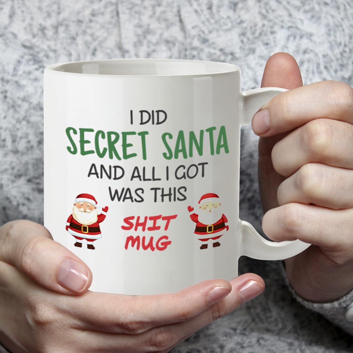 Kruzroyal Funny Secret Santa Mug, Novelty Coffee Cup, Office Gag Gift for Work Colleague